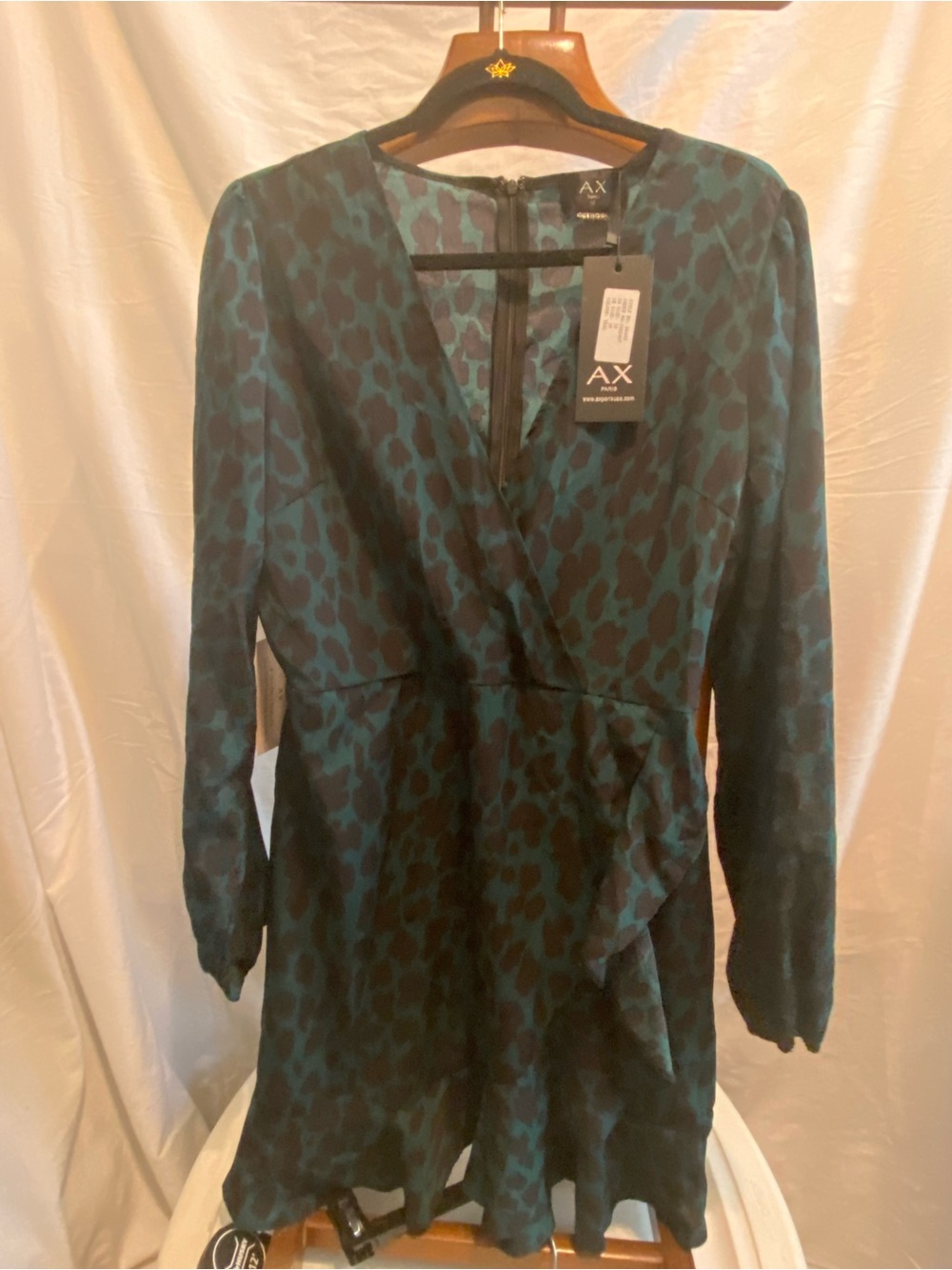 AX Paris Teal and Black Animal Print Dress